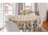 Abakuhaus Tovaglia Rotonda Primaverile, Fiori Pastello Stagionali, Tovaglia Circolare Per Decorazione Sala Da Pranzo Cucina, 150 Cm, Multicolore