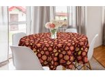 Abakuhaus Tovaglia Rotonda Con Motivi Floreali, Motivo Floreale Fiery, Tovaglia Circolare Per Sala Da Pranzo E Cucina, 150 Cm, Multicolore