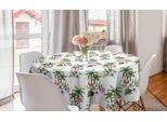 Abakuhaus Tovaglia Rotonda Flamingo, Uccelli Acquerellati Flora, Tovaglia Circolare Per Sala Da Pranzo, Decorazione Cucina, 150 Cm, Multicolore