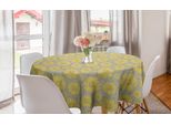 Abakuhaus Tovaglia Rotonda Con Motivi Floreali, Doodle Yellow Petals, Tovaglia Circolare Per Sala Da Pranzo, Decorazione Cucina, 150 Cm, Multicolore