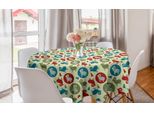 Abakuhaus Tovaglia Rotonda Natalizia, Pino Ram, Tovaglia Circolare Per Sala Da Pranzo, Decorazione Per Cucina, 150 Cm, Multicolore