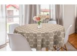 Abakuhaus Tovaglia Rotonda Brown Mandala, Motivo Primitivo, Tovaglia Circolare Per Sala Da Pranzo, Decorazione Cucina, 150 Cm, Color Guscio D'uovo E Cioccolato