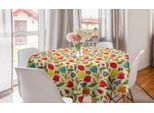 Abakuhaus Tovaglia Rotonda Colorata, Farfalle, Api, Tulipani, Tovaglia Circolare Per Sala Da Pranzo, Decorazione Cucina, 150 Cm, Multicolore