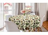 Abakuhaus Tovaglia Rotonda Con Motivi Vegetali, Funghi Vegani, Tovaglia Circolare Per Sala Da Pranzo, Decorazione Per Cucina, 150 Cm, Multicolore