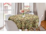Abakuhaus Tovaglia Rotonda Astratta, Linee Intrecciate, Tovaglia Circolare Per Sala Da Pranzo, Decorazione Per Cucina, 150 Cm, Multicolore