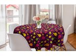 Abakuhaus Tovaglia Rotonda Con Ghiande, Maialini Infantili, Tovaglia Circolare Per Sala Da Pranzo, Decorazione Cucina, 150 Cm, Viola Multicolore