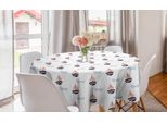 Abakuhaus Tovaglia Rotonda Con Barche A Vela, Barche Scandinave, Tovaglia Circolare Per Sala Da Pranzo, Decorazione Cucina, 150 Cm, Blu Notte E Pesca Chiaro