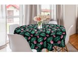 Abakuhaus Tovaglia Rotonda Hawaiana, Estate Romantica Ed Esotica, Tovaglia Circolare Per Sala Da Pranzo E Decorazione Della Cucina, 150 Cm, Verde Menta Rosa Pallido