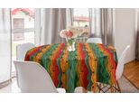 Abakuhaus Tovaglia Rotonda Astratta, Linee Verticali Ondulate Retrò, Tovaglia Circolare Per Sala Da Pranzo E Decorazione Della Cucina, 150 Cm, Multicolore