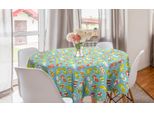Abakuhaus Tovaglia Rotonda Estiva, Infradito Colorate, Tovaglia Circolare Per Decorare La Sala Da Pranzo E La Cucina, 150 Cm, Multicolore