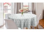 Abakuhaus Tovaglia Rotonda Primaverile, Motivi Botanici Pastello, Tovaglia Circolare Per Sala Da Pranzo, Decorazione Cucina, 150 Cm, Verde Giada-Verde Chiaro