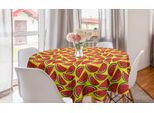 Abakuhaus Tovaglia Rotonda Con Motivo Anguria, Simpatica Caricatura Estiva, Tovaglia Circolare Per Decorare La Sala Da Pranzo O La Cucina, 150 Cm, Multicolore