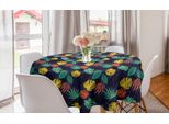 Abakuhaus Tovaglia Rotonda Con Foglie, Fogliame Tropicale Colorato, Tovaglia Circolare Per Sala Da Pranzo, Decorazione Per Cucina, 150 Cm, Multicolore