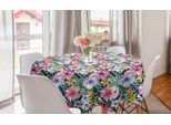Abakuhaus Tovaglia Rotonda Hawaiana, Tropic Hibiscus Plumeria, Tovaglia Circolare Per Sala Da Pranzo, Decorazione Cucina, 150 Cm, Multicolore