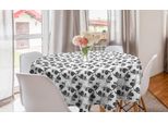Abakuhaus Tovaglia Rotonda Bianca E Nera, Romantic Botanical, Tovaglia Circolare Per Sala Da Pranzo E Cucina, 150 Cm, Bianca E Nera