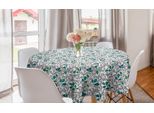 Abakuhaus Tovaglia Rotonda Astratta, Foglie Grafiche Doodle Blu, Tovaglia Circolare Per Sala Da Pranzo, Decorazione Cucina, 150 Cm, Multicolore