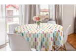 Abakuhaus Tovaglia Rotonda Colorata, Motivi Astratti Minuscoli, Tovaglia Circolare Per Sala Da Pranzo, Decorazione Cucina, 150 Cm, Multicolore