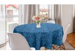 Abakuhaus Tovaglia Rotonda Blu Con Mandala, Scaglie Hippie Sinuose, Tovaglia Circolare Per Sala Da Pranzo, Decorazione Per Cucina, 150 Cm, Viola Blu Azzurro Pallido