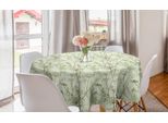 Abakuhaus Tovaglia Rotonda Primaverile, Motivo Botanico Herbal Elements, Tovaglia Circolare Per Decorazione Sala Da Pranzo Cucina, 150 Cm, Verde Chiaro