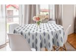 Abakuhaus Tovaglia Rotonda Con Piume, Piume In Stile Boemo, Tovaglia Circolare Per Sala Da Pranzo, Decorazione Per Cucina, 150 Cm, Blu, Grigio E Grigio Chiaro