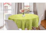 Abakuhaus Tovaglia Rotonda Verde, Foglia Con Fiori, Tovaglia Circolare Per Sala Da Pranzo, Decorazione Per Cucina, 150 Cm, Verde Mela