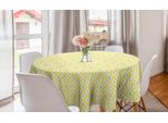Abakuhaus Tovaglia Geometrica Rotonda, Rombi Con Strisce, Tovaglia Circolare Per Sala Da Pranzo, Decorazione Cucina, 150 Cm, Giallo Arancione Blu