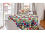 Abakuhaus Tovaglia Rotonda Con Fiori, Papaveri E Narcisi, Tovaglia Circolare Per Decorare La Sala Da Pranzo E La Cucina, 150 Cm, Multicolore