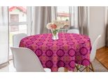 Abakuhaus Tovaglia Rotonda Vintage, Motivi Vittoriani Orientali, Tovaglia Rotonda Per Sala Da Pranzo, Decorazione Per Cucina, 150 Cm, Rosa Giallo