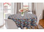 Abakuhaus Tovaglia Rotonda Botanica, Foglie E Piante Retrò Artistiche, Tovaglia Circolare Per Sala Da Pranzo E Cucina, 150 Cm, Multicolore