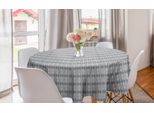 Abakuhaus Grigio Geometric Tovaglia Rotonda, Motivi Ricorrenti, Tovaglia Circolare Per Sala Da Pranzo, Decorazione Cucina, 150 Cm, Grigio Chiaro E Bianco