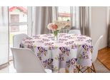 Abakuhaus Tovaglia Rotonda Orchidea, Fiori Orientali Sfumati, Tovaglia Circolare Per Sala Da Pranzo, Decorazione Cucina, 150 Cm, Rosa Pallido Crema