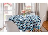 Abakuhaus Tovaglia Rotonda Con Balene, Mammiferi Marini E Pois Blu, Tovaglia Circolare Per Sala Da Pranzo E Decorazione Della Cucina, 150 Cm, Multicolore