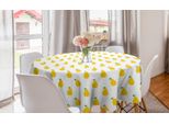 Abakuhaus Tovaglia Rotonda Con Motivi Grafici Di Frutta, Tovaglia Circolare Per Decorare La Sala Da Pranzo E La Cucina, 150 Cm, Giallo Terra, Verde, Bianco