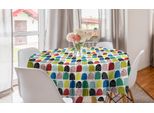 Abakuhaus Tovaglia Rotonda Colorata, Motivi Disegnati A Mano, Tovaglia Circolare Per Sala Da Pranzo E Cucina, 150 Cm, Multicolore