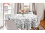 Abakuhaus Tovaglia Rotonda Bianca E Nera, Elementi Musicali, Tovaglia Circolare Per Decorazione Sala Da Pranzo Cucina, 150 Cm, Bianca E Nera