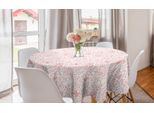 Abakuhaus Tovaglia Rotonda, San Valentino Oggetti Semplici, Tovaglia Rotonda Per Sala Da Pranzo Decorazione Per Cucina, 150 Cm, Bianco E Vermiglio