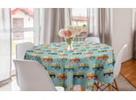 Abakuhaus Tovaglia Rotonda Per Asilo, Van Childish Doodle, Tovaglia Circolare Per Sala Da Pranzo, Decorazione Per Cucina, 150 Cm, Multicolore