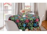 Abakuhaus Tovaglia Rotonda Con Motivi Floreali, Doodle Wald Blumen-Kunst, Tovaglia Circolare Per Sala Da Pranzo E Cucina, 150 Cm, Multicolore