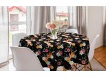 Abakuhaus Tovaglia Rotonda Con Motivi Floreali, Poligoni E Fiori Primaverili, Tovaglia Circolare Per Sala Da Pranzo E Cucina, 150 Cm, Multicolore