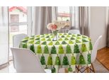 Abakuhaus Tovaglia Rotonda Natalizia, Alberi Decorati, Tovaglia Circolare Per Sala Da Pranzo, Decorazione Per Cucina, 150 Cm, Multicolore
