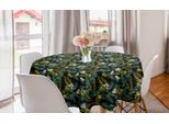 Abakuhaus Tovaglia Rotonda Tropicale, Palma Plumeria E Uccellino, Tovaglia Circolare Per Sala Da Pranzo, Decorazione Cucina, 150 Cm, Multicolore