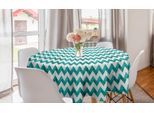 Abakuhaus Tovaglia Angolare Rotonda, Zigzag Grunge Moderni, Tovaglia Circolare Per Sala Da Pranzo Decorazione Cucina, 150 Cm, Perla Verde Acqua