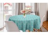 Abakuhaus Tovaglia Geometrica Rotonda, Triangoli Rettangoli Artistici, Tovaglia Circolare Per Sala Da Pranzo E Decorazione Della Cucina, 150 Cm, Turchese E Champagne