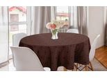 Abakuhaus Tovaglia Rotonda Astratta, Forme Esagonali Con Punti, Tovaglia Circolare Per Sala Da Pranzo, Decorazione Cucina, 150 Cm, Marrone Scuro E Cammello Chiaro