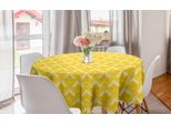 Abakuhaus Tovaglia Rotonda Senape, Rombi Astratti Annidati, Tovaglia Circolare Per Sala Da Pranzo, Decorazione Cucina, 150 Cm, Giallo Senape Pastello