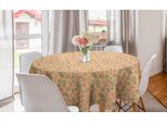 Abakuhaus Tovaglia Rotonda Con Foglie Autunnali, Motivi Elaborati, Tovaglia Circolare Per Sala Da Pranzo E Decorazione Della Cucina, 150 Cm, Multicolore Pesca