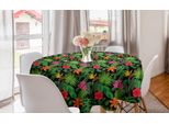 Abakuhaus Tovaglia Rotonda Tropicale, Foglie Estive Colorate, Tovaglia Circolare Per Sala Da Pranzo, Decorazione Per Cucina, 150 Cm, Multicolore