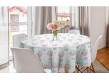 Abakuhaus Tovaglia Rotonda Pastello, Avventura Infantile In Volo, Tovaglia Circolare Per Sala Da Pranzo, Decorazione Per Cucina, 150 Cm, Azzurro E Rosa Cipria