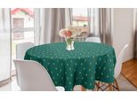 Abakuhaus Tovaglia Rotonda Astratta, Griglia Frattale Geometrica, Tovaglia Circolare Per Sala Da Pranzo, Decorazione Cucina, 150 Cm, Verde Bosco