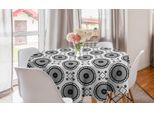 Abakuhaus Tovaglia Rotonda Marocchina, Motivi Orientali Grafici, Tovaglia Circolare Per Sala Da Pranzo, Decorazione Cucina, 150 Cm, Grigio, Nero, Bianco